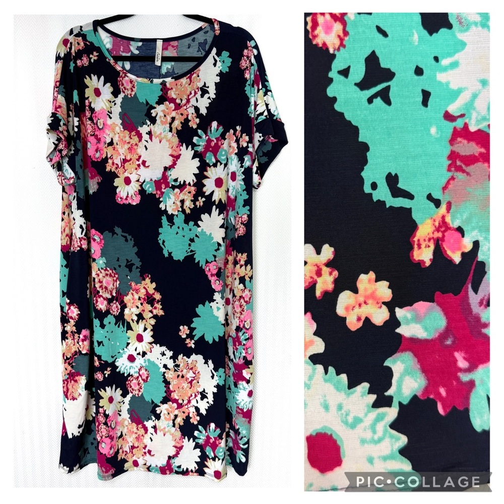 Celeste Short Sleeved Pocketed Dress Size 2X